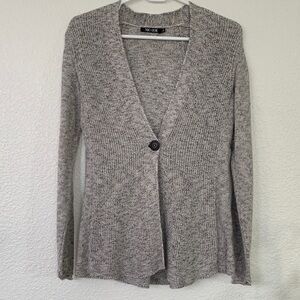 NIC+ZOE Women's Knit Gray Cardigan Long Sleeve Open Front One Button SP